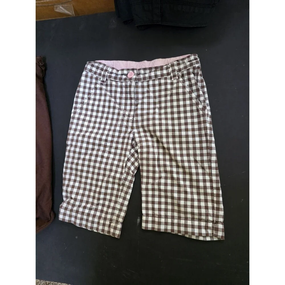 mix lot of 2 size 4t and 5t brown flowers top and plaid shorts